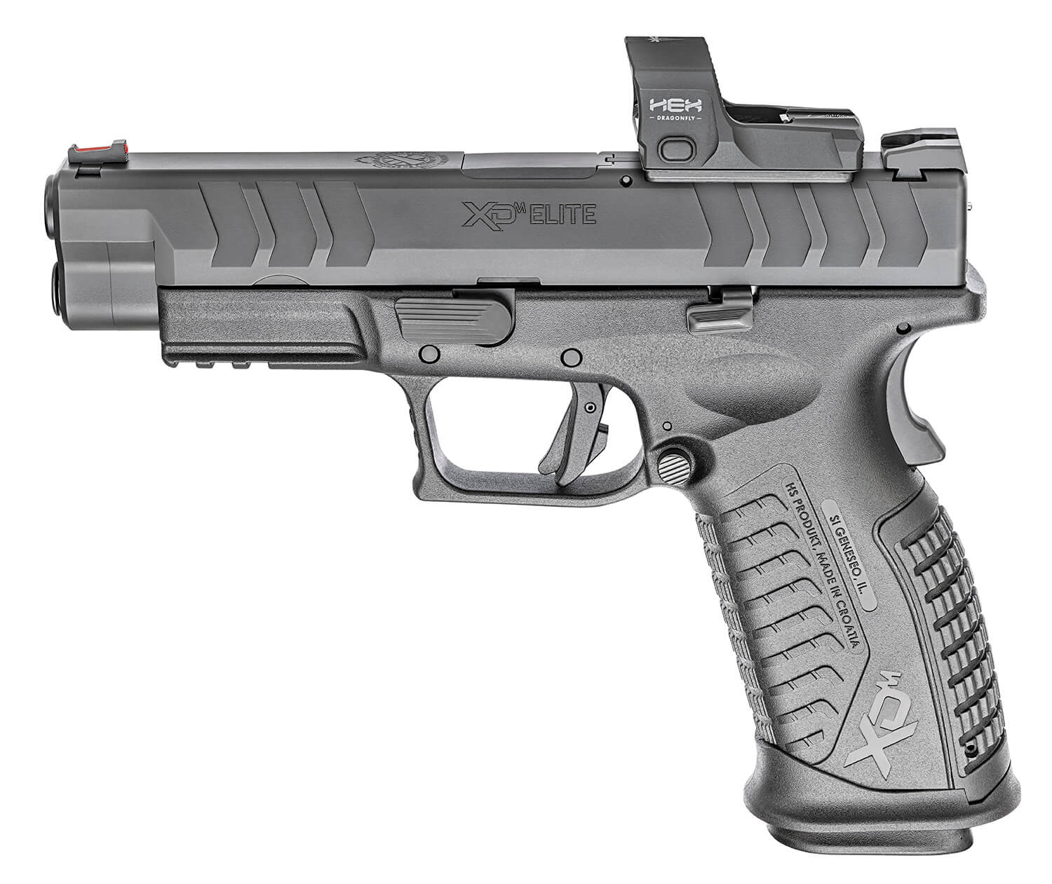 Springfield Armory XDME94510BHCOSPD XD-M Elite OSP 10mm Auto 16+1 4.50" Black Melonite Steel Barrel & Optic Ready/Serrated Slide Black Polymer Frame w/Picatinny Rail Black w/Interchangeable Backstrap Grip Hex Dragonfly Red Dot - Image 2