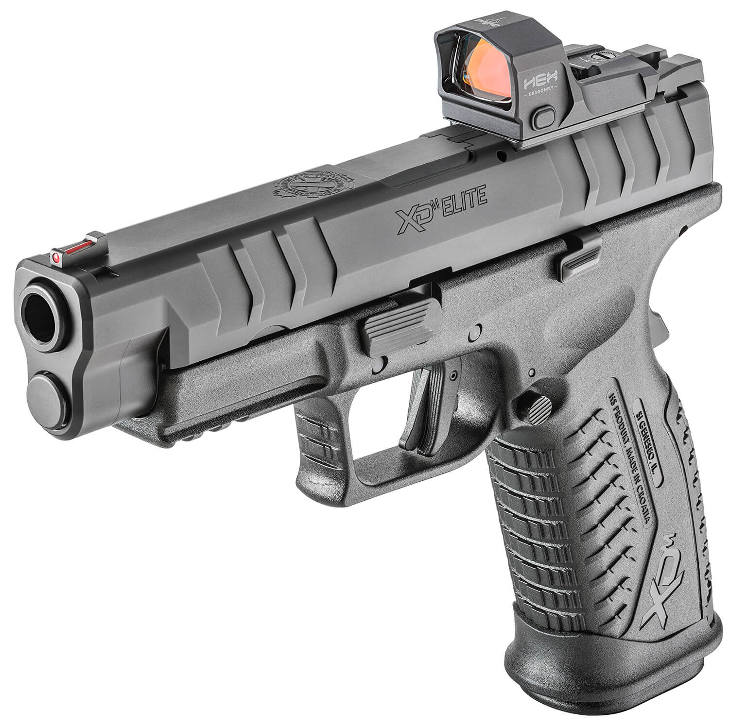 Springfield Armory XDME94510BHCOSPD XD-M Elite OSP 10mm Auto 16+1 4.50" Black Melonite Steel Barrel & Optic Ready/Serrated Slide Black Polymer Frame w/Picatinny Rail Black w/Interchangeable Backstrap Grip Hex Dragonfly Red Dot - Image 3