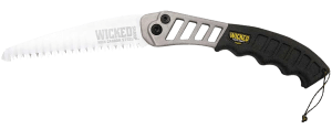 Wicked Tree Gear WTG001 Hand Saw  Folding Saw 7" High Carbon Steel Blade Black Overmolded Aluminum Handle