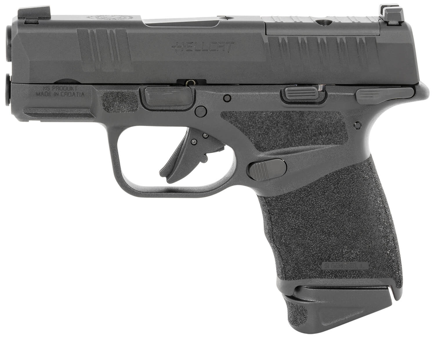 Springfield Armory HC9319BOSPMSLC Hellcat OSP Micro-Compact Frame 9mm Luger 10+1 3" Black Melonite Steel Barrel Black Melonite Optic Ready/Serrated Steel Slide Black Polymer Frame w/Picatinny Rail Adaptive Texture Grip - Image 2