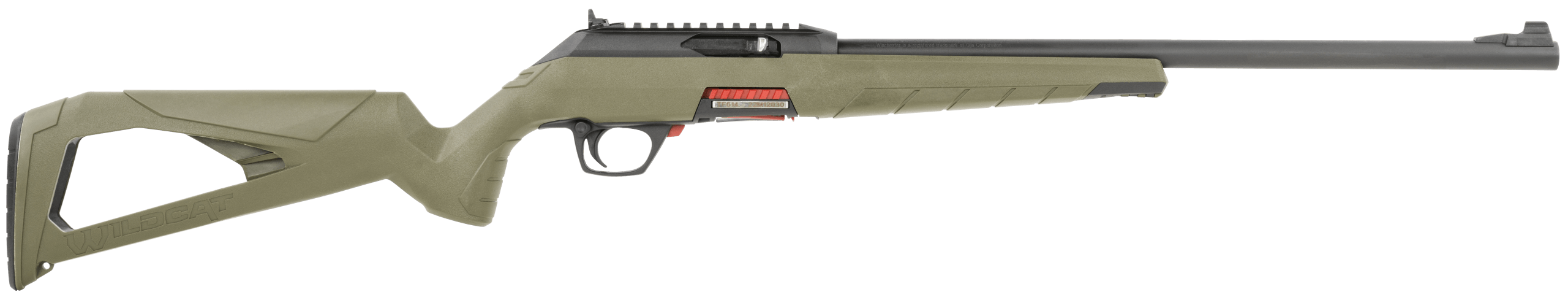 Winchester Repeating Arms 521139102 Wildcat Full Size 22 LR 10+1 18" Matte Blued Sporter Barrel Picatinny Rail Matte Black Polymer Receiver OD Green Skeletonized Synthetic Stock Ambidextrous