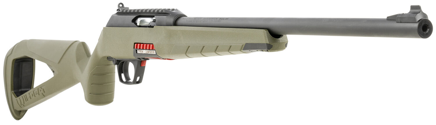 Winchester Repeating Arms 521139102 Wildcat Full Size 22 LR 10+1 18" Matte Blued Sporter Barrel Picatinny Rail Matte Black Polymer Receiver OD Green Skeletonized Synthetic Stock Ambidextrous - Image 3