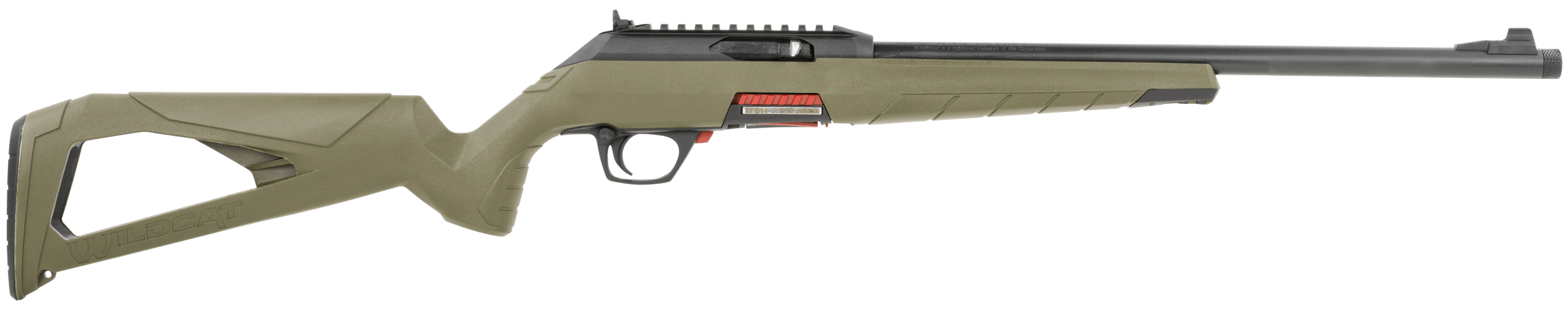 Winchester Repeating Arms 521140102 Wildcat SR Full Size 22 LR 10+1 16.50" Matte Blued Threaded Sporter Barrel Picatinny Rail Matte Black Polymer Receiver OD Green Skeletonized Synthetic Stock Ambidextrous
