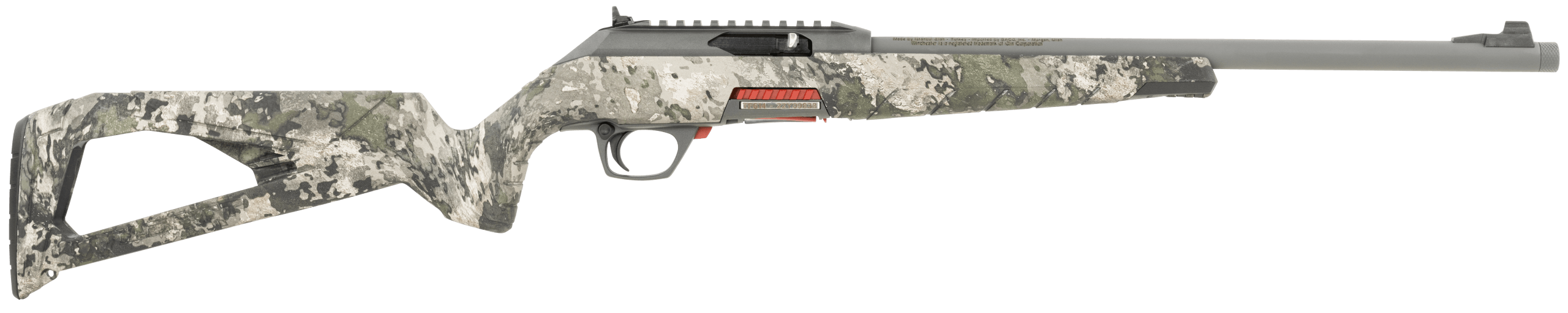Winchester Repeating Arms 521141102 Wildcat SR Full Size 22 LR 10+1 16.50" Gray Perma-Cote Threaded Sporter Barrel Picatinny Rail Gray Perma-Cote Polymer Receiver TrueTimber VSX Skeletonized Synthetic Stock Ambidextrous
