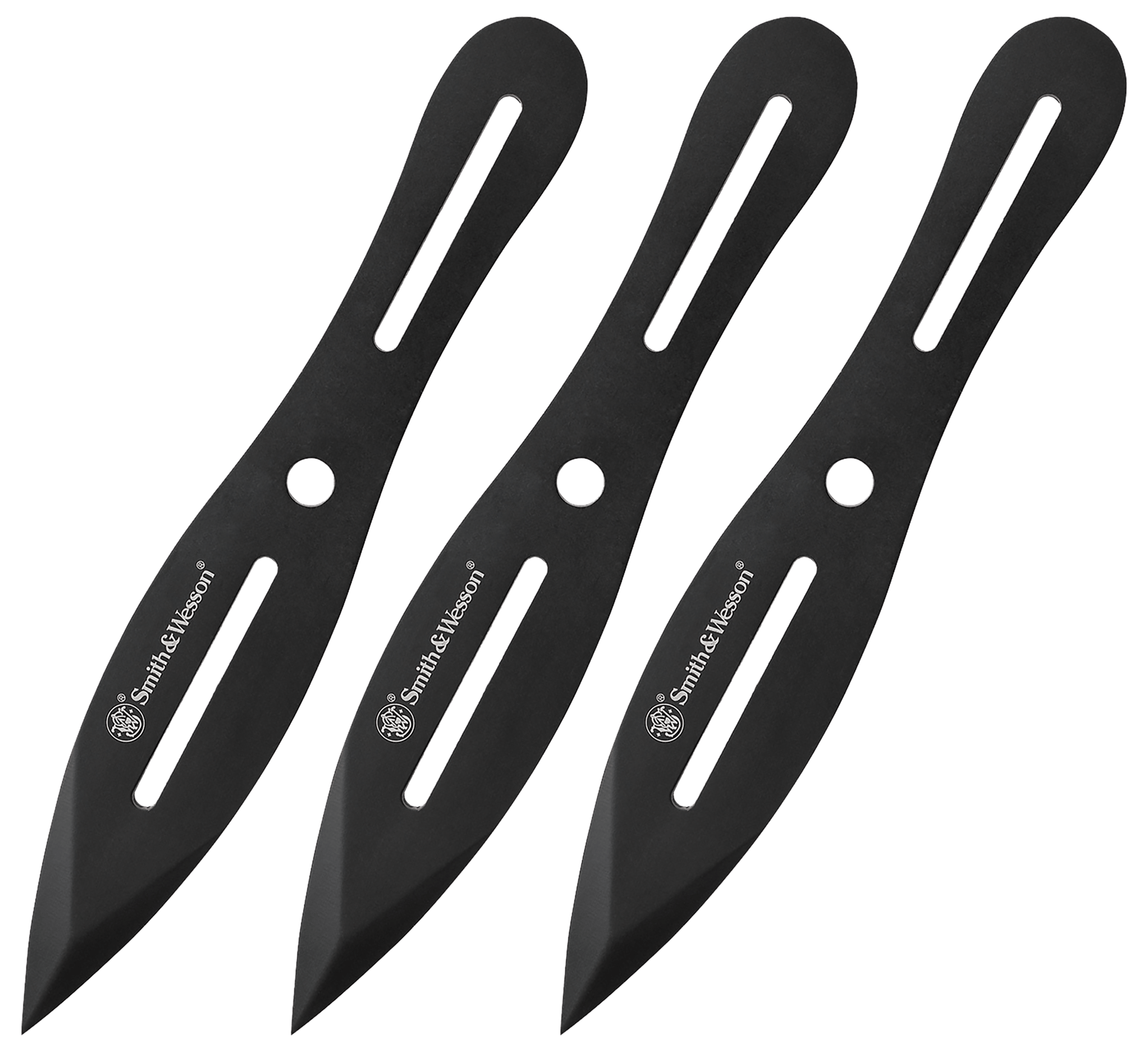 Smith & Wesson Knives SWTK8BCP Bullseye Throwing Knife 4.26" Fixed Plain Black Oxide 2Cr13MoV SS Black Includes Sheath Set of 3