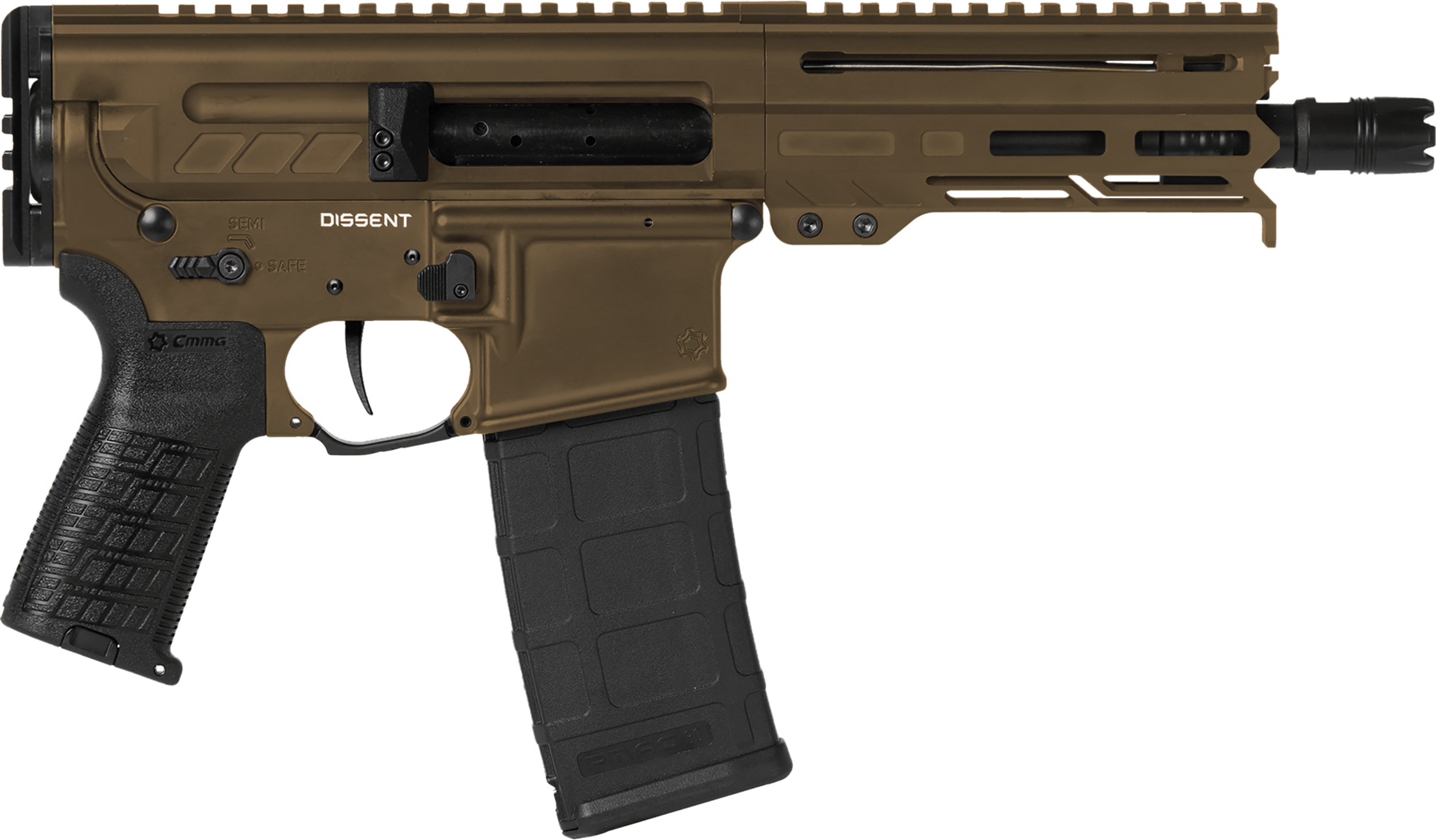 CMMG 30A0E33MB Dissent 300 Blackout 30+1 6.50" Midnight Bronze Cerakote Rec OEM Grip Picatinny Buffer Adapter Zeroed Drop-In Single Stage Trigger