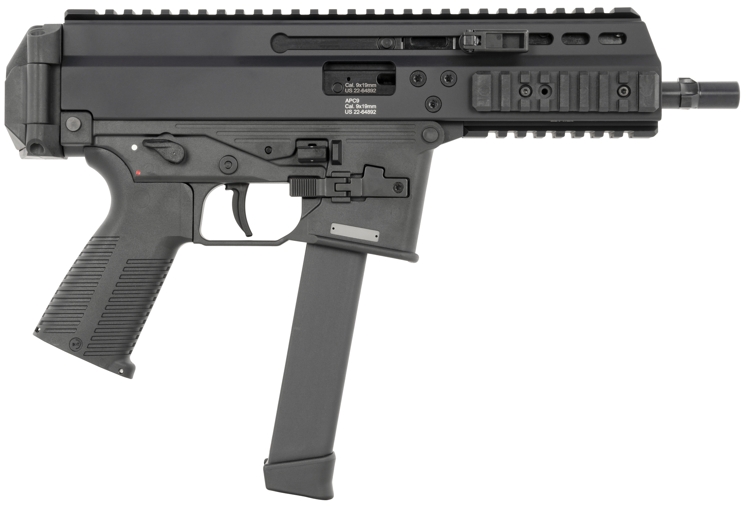 B&T Firearms 36039G APC Pro 9mm Luger 33+1 6.80" Black Steel Barrel M-LOK Handguards Black Hard Coat Anodized Aluminum Picatinny Rail Receiver Black Polymer Grips Ambidextrous