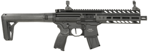 Sig Sauer Airguns AIRMPX177G2BLK MPX Air Gen 2 CO2 177 30rd 8" Rifled Barrel w/Flip Up Sights M-Lok Handguard Flat Blade Trigger Buttstock w/Low-Profile Recoil Pad Reduced Angle Grip Ambidextrous Manual Safety