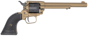 Heritage Mfg RR22A6 Rough Rider 22 LR 6 Shot 6.50" Burnt Bronze Cerakote Steel Barrel Black Satin Cylinder Burnt Bronze Cerakote Steel Black Textured Polymer Grips