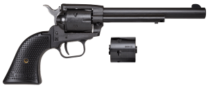 Heritage Mfg SRR22MBS6PG Rough Rider 22 LR/22 WMR 6 Shot/ 6.50" Black Satin Steel Barrel Frame & Cylinder Black Polymer Grip Hammer/Thumb Safety Exposed Hammer