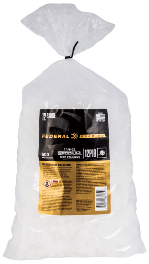 Federal 12P18 Podium Wad Premium 12Gauge 1 1/8oz White Plastic 500/ 10