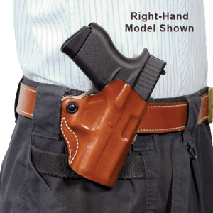 DeSantis Gunhide 019TB7WZ0 Mini Scabbard OWB Tan Leather Belt Slide Fits Springfield Prodigy w/wo Red Dot Fits 4.25" Barrel Left Hand