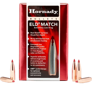 Hornady 2561 ELD Match  25 Cal .257 134 gr Extremely Low Drag Match 100rd Box/ 15 Case