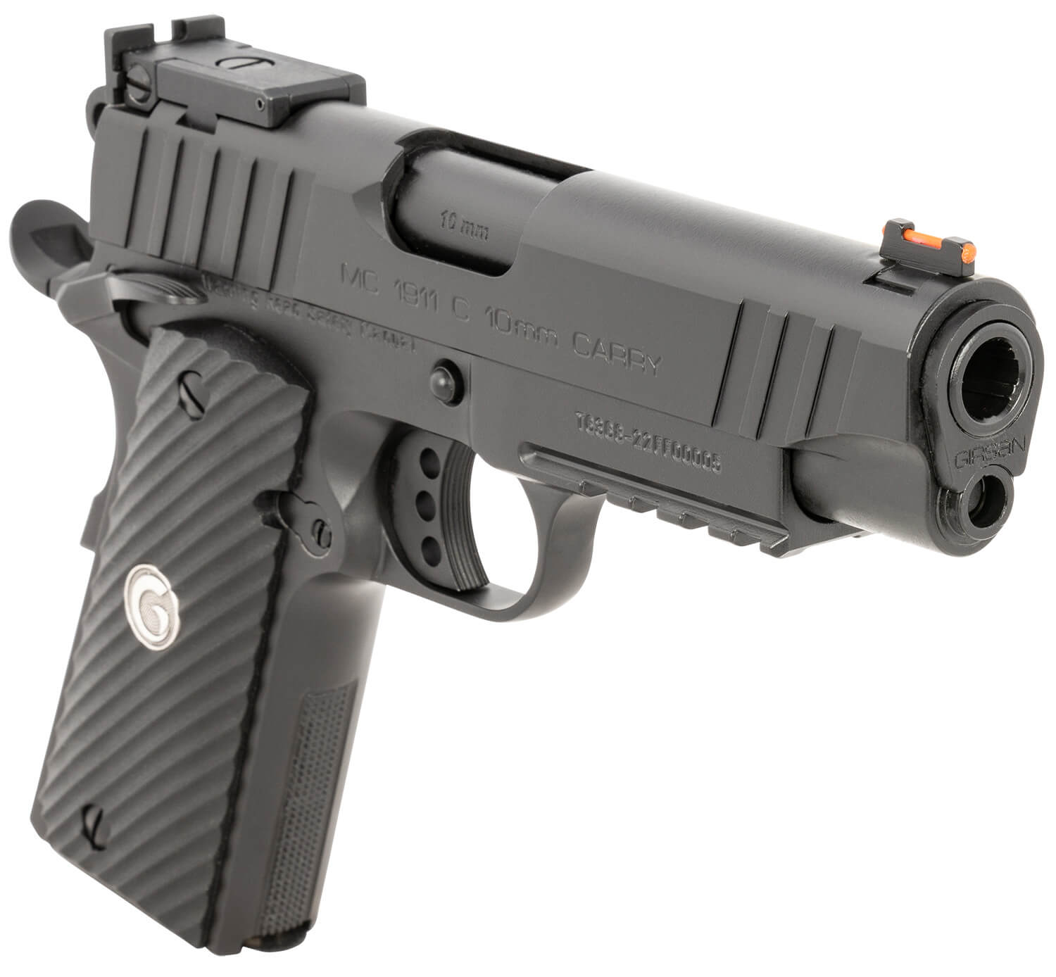 EAA GIRSAN 390605 MC1911 C Carry Frame 10mm Auto 9+1 4.40" Black Steel Barrel Blued Serrated Steel Slide Black Steel Frame w/Beavertail & Picatinny Rail Black Grip Ambidextrous - Image 3