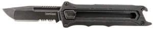 Kershaw 1195 Interstellar 2.70" OTF Tanto Part Serrated Black Oxide Blackwash 8Cr13MoV SS Blade Black Textured w/Bottle Opener Glass-Filled Nylon Handle Includes Pocket Clip