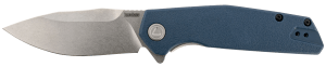 Kershaw 2036 Lucid 3.20" Folding Clip Point Plain Stonewashed 8Cr13MoV SS Blade/Blue/Stonewashed Glass Filled Nylon/SS Handle Includes Pocket Clip