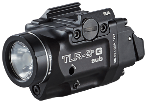 Streamlight 69439 TLR-8 Sub w/Laser Green Laser 500 Lumens 640-660nM Wavelength Black 141 Meters Beam Distance Fits Springfield Hellcat Handgun Rail Clamp Mount