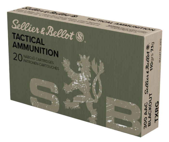 Sellier & Bellot SB300BLKXA eXergy 300 Blackout 110 gr TAC EX Blue 20rd Box
