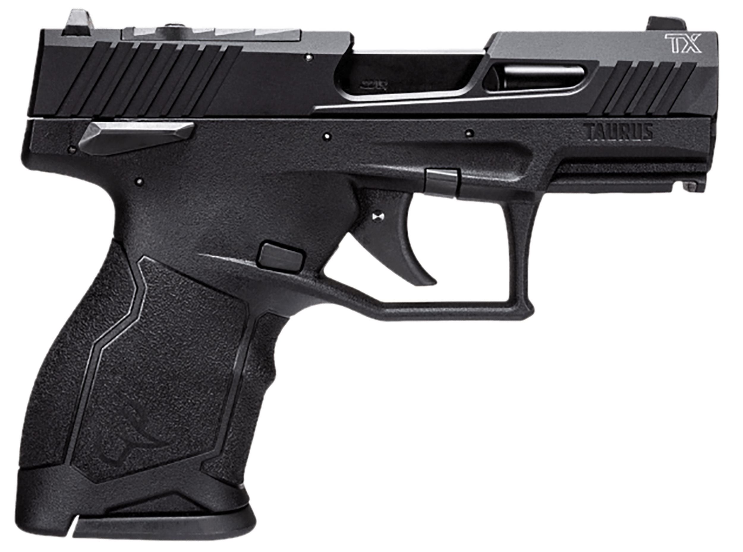 Taurus 1TX22131 TX22C Compact Frame 22 LR 13+1 3.60" Matte Black Steel Threaded Barrel Black Hard Coat Anodized Lightening Cut/Optic Ready/Serrated Slide Black Polymer Frame w/Picatinny Rail Black Polymer Grip Manual Safety