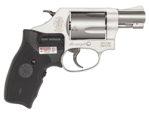 Smith & Wesson 163052 Model 637 Airweight 38 S&W Spl +P 5 Shot 1.88" Stainless Steel Barrel/Cylinder  Matte Silver Aluminum Alloy J-Frame  Black Polymer Grip Includes Crimson Trace LG-305 Lasergrip