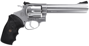 Rossi 2RM669 RM66 357 Mag 6 Shot 6" Satin Stainless Steel Barrel Cylinder & Frame Black Checkered Rubber Grip