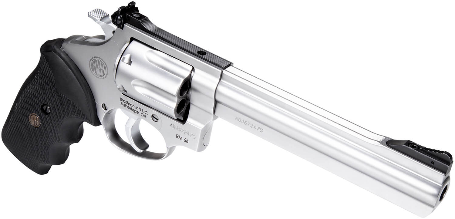 Rossi 2RM669 RM66 357 Mag 6 Shot 6" Satin Stainless Steel Barrel Cylinder & Frame Black Checkered Rubber Grip - Image 3