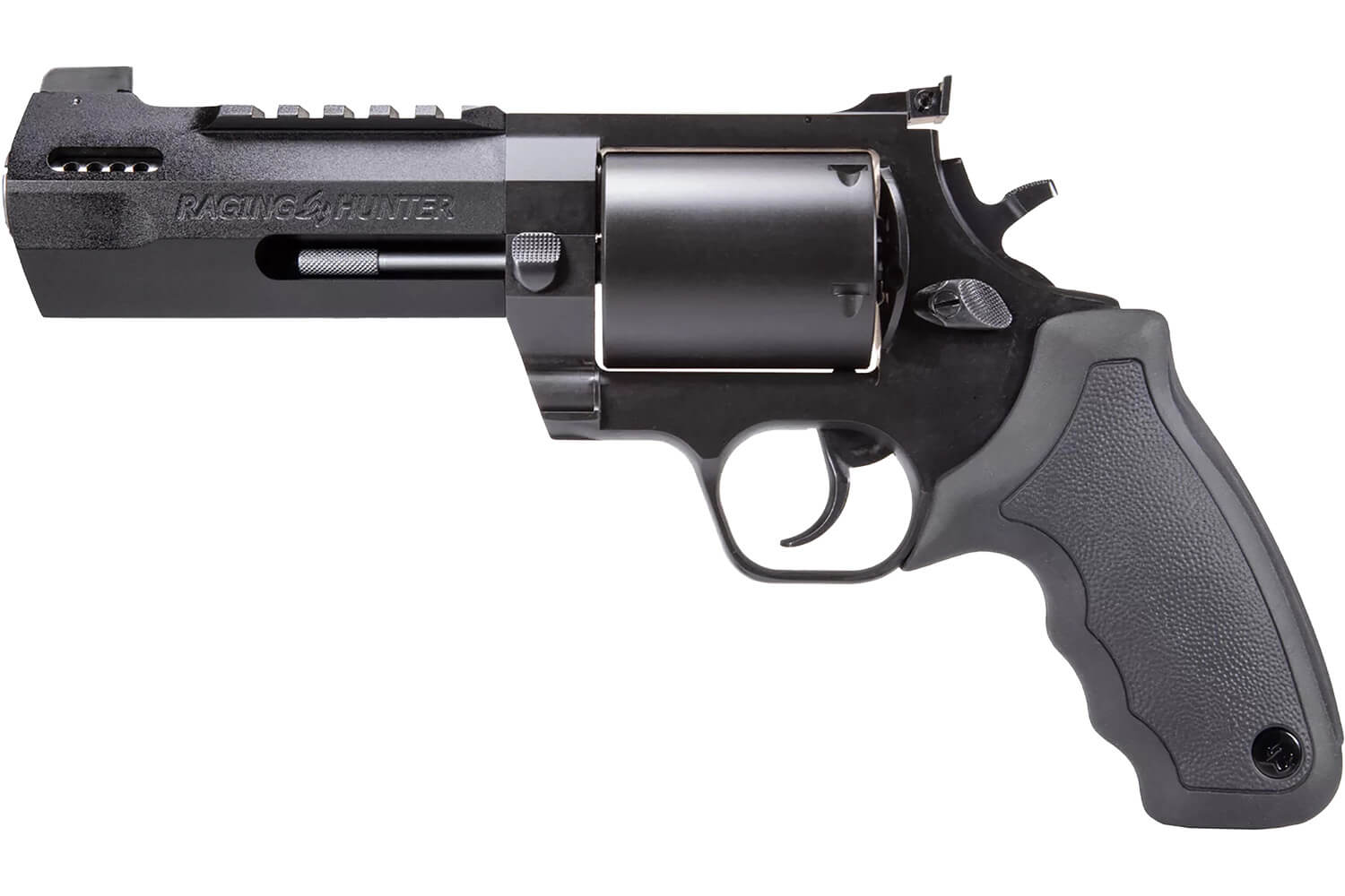 Taurus 2500051RH Raging Hunter Large Frame 500 S&W Mag 5rd 5.12" Black Ported/Target Crown Barrel Matte Black Oxide Cylinder Black Steel Frame Black Rubber Grip - Image 2
