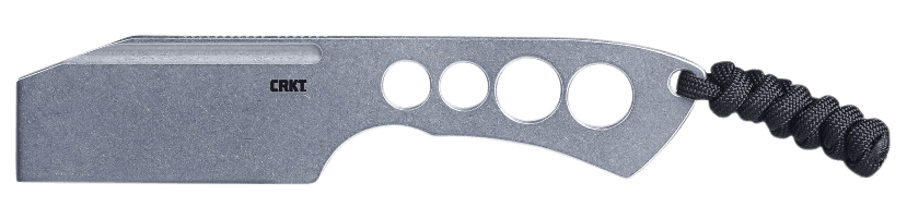 CRKT 2130 Razel Chisel 2" Fixed Plain Stonewashed 8Cr13MoV SS Blade/Silver Skeletonized Stainless Steel Handle Includes Cord Fob/Sheath