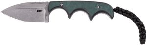 CRKT 2396 Minimalist 2.15" Fixed Spear Point Plain Stonewashed 8Cr13MoV SS Blade/Green Polished Resin Infused Fiber Handle