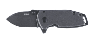 CRKT 2485K SQUID #405 Compact Folding Plain Stonewashed 8Cr13MoV SS Blade Stainless Steel Handle Includes Pocket Clip