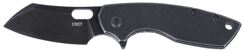 CRKT 5315KS Pilar Large 2.67" Folding Plain Black Stonewashed 8Cr13MoV SS Blade/Black Stainless Steel Handle Includes Pocket Clip