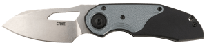 CRKT 5410 Attaboy  2.73" Folding Drop Point Plain Stonewashed D2 Steel Blade/Black/Silver GRN Handle Includes Pocket Clip