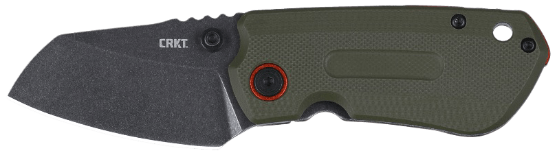 CRKT 6277 Overland Compact 2.24" Folding Plain Stonewashed D2 Steel Blade Green w/Orange Accents G10/SS Handle Includes Pocket Clip