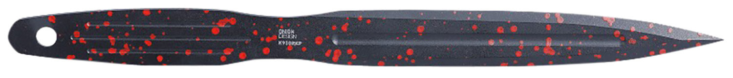 CRKT K930RKP Onion Throwing Knives 6.25" Fixed Spear Point Plain Non-Sharp Black/Red Spatter 1050 High Carbon Includes Sheath 3 Blades - Image 2