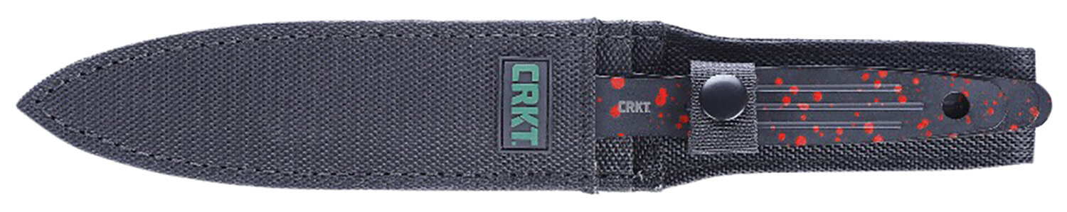 CRKT K930RKP Onion Throwing Knives 6.25" Fixed Spear Point Plain Non-Sharp Black/Red Spatter 1050 High Carbon Includes Sheath 3 Blades - Image 3