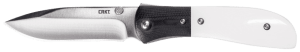 CRKT M4-02M M4-02M  3.25" Plain Satin 8Cr13MoV SS Blade Black/White Resin Infused Fiber w/G10 Bolster Handle Includes Pocket Clip