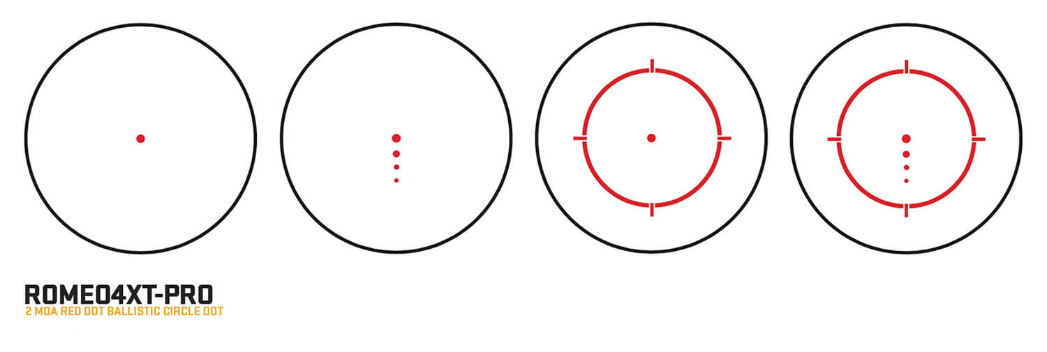 Sig Sauer Electro-Optics SOR44001 Romeo4XT-Pro Black 1 x 20 mm 2 MOA Red Ballistic Circle Dot Multi Reticle - Image 3
