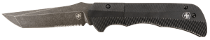 Templar Knife AAABK521 Auto Assist 3.50" Folding Tanto Part Serrated Black Oxide Stonewashed Powder Coated D2 Steel Blade/ 4.25" Aged Aluminum Handle