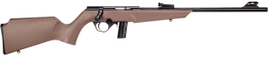 Rossi RB22L1611FDE RB22 Compact 22 LR 10+1 16" Matte Black Button Rifled Free Floating Steel Barrel Matte Black Stainless Steel Receiver Flat Dark Earth Monte Carlo Stock Right Hand