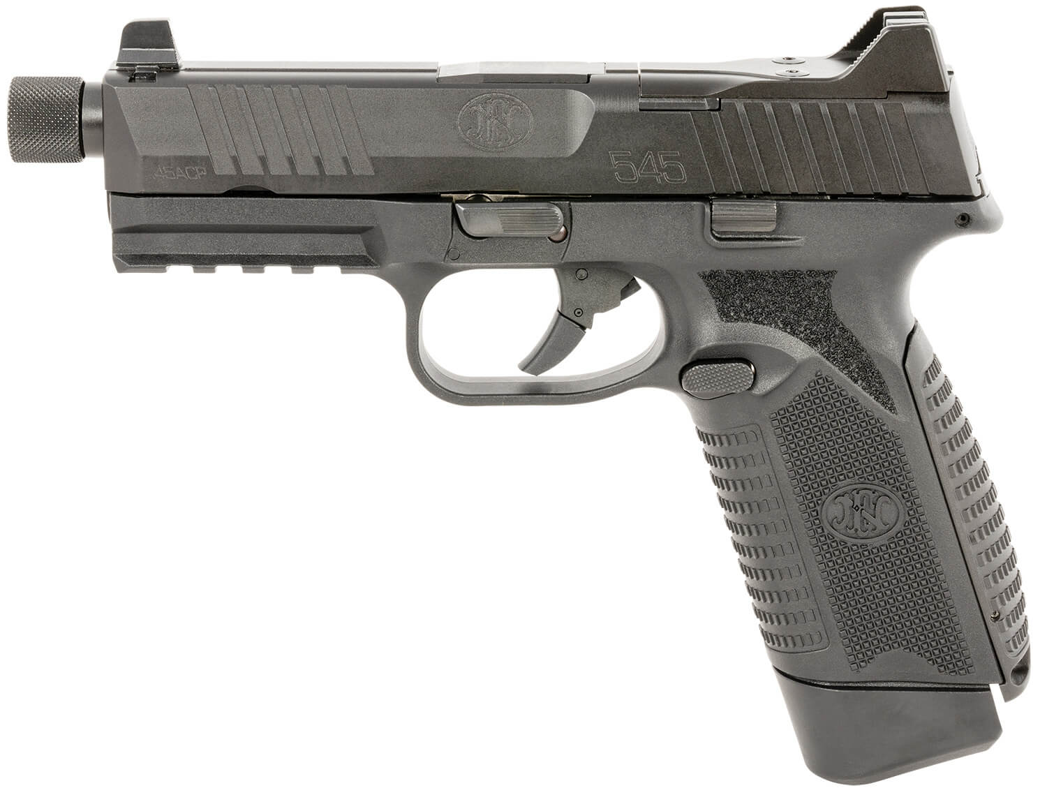 FN 66101383 545 Tactical 45 ACP 15+1/18+1 4.71" Black Target Crown/Threaded Steel Barrel Black PVD Optic Cut/Serrated Steel Slide & Polymer Frame w/Picatinny Rail Ambidextrous - Image 2