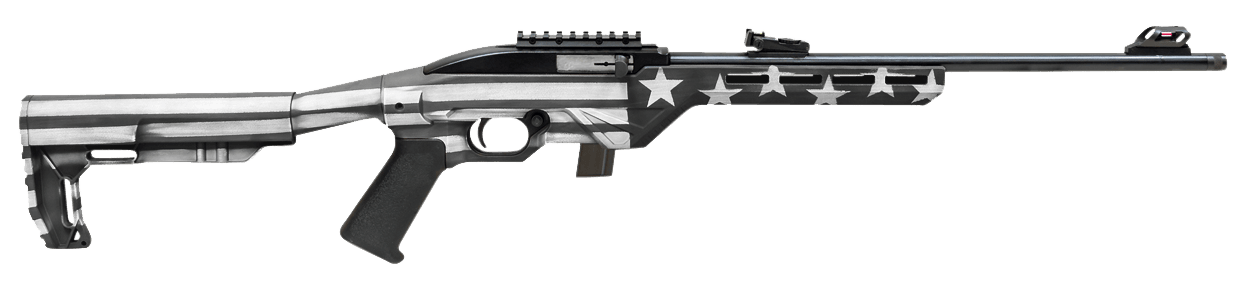 Citadel CIT22LRBUSG Trakr 22 LR 10+1 18" Blued Steel Threaded Barrel & Receiver Gray Flag Synthetic Stock