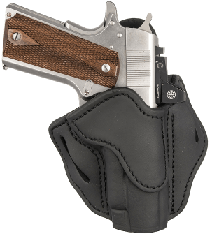 1791 Gunleather ORBH1SSBLR BH1 Optic Ready OWB Stealth Black Leather Belt Slide Fits 4-5" 1911 Right Hand