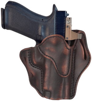 1791 Gunleather ORBH23VTGR BH2.3 Optic Ready OWB Size 2.3 Vintage Leather Belt Slide Compatible w/Glock 17/20/21/22/31/34/35/40/41/ Ruger 95/American Right Hand