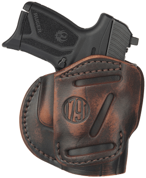 1791 Gunleather 3WH4VTGA 3-Way IWB/OWB Size 04 Vintage Leather Belt Loop Fits Springfield XD Fits Walther PPS Fits Springfield XDS Fits Taurus G2C Ambidextrous Hand