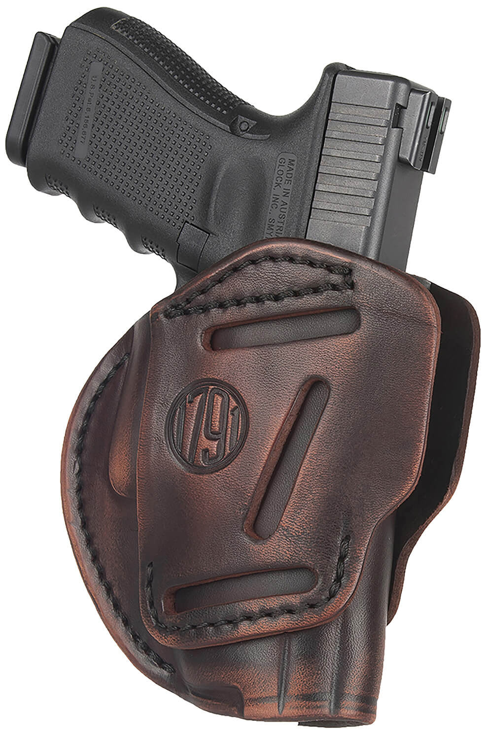 1791 Gunleather 3WH5VTGA 3-Way IWB/OWB Size 05 Vintage Leather Belt Loop Fits Glock 17 Fits HK VP9 Fits MP9 Ambidextrous Hand - Image 3