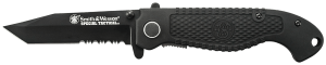 Smith & Wesson Knives CKTACBSCP Special Tactical 3.50" Folding Part Serrated Stainless Steel Blade 4.60" Black