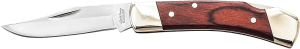 Uncle Henry LB5CP LB5 Smokey II Folding Clip Point Plain Stainless Steel Blade 3.70" Wood Handle Includes Sheath