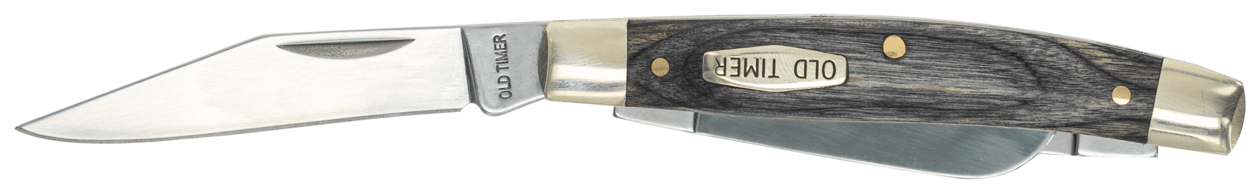 Old Timer 1149100 Heritage Series Middleman 340T 2" 1.70" 2.40" Folding Clip Point/Pen/Sheepsfoot D2 Steel Blade 3.70" Gray Wood Laminate Handle