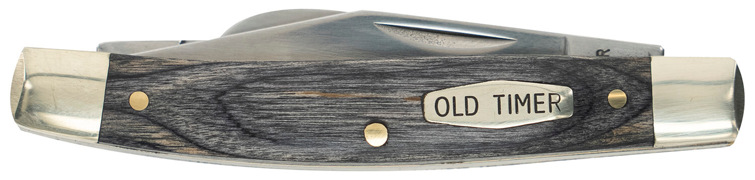 Old Timer 1149100 Heritage Series Middleman 340T 2" 1.70" 2.40" Folding Clip Point/Pen/Sheepsfoot D2 Steel Blade 3.70" Gray Wood Laminate Handle - Image 3