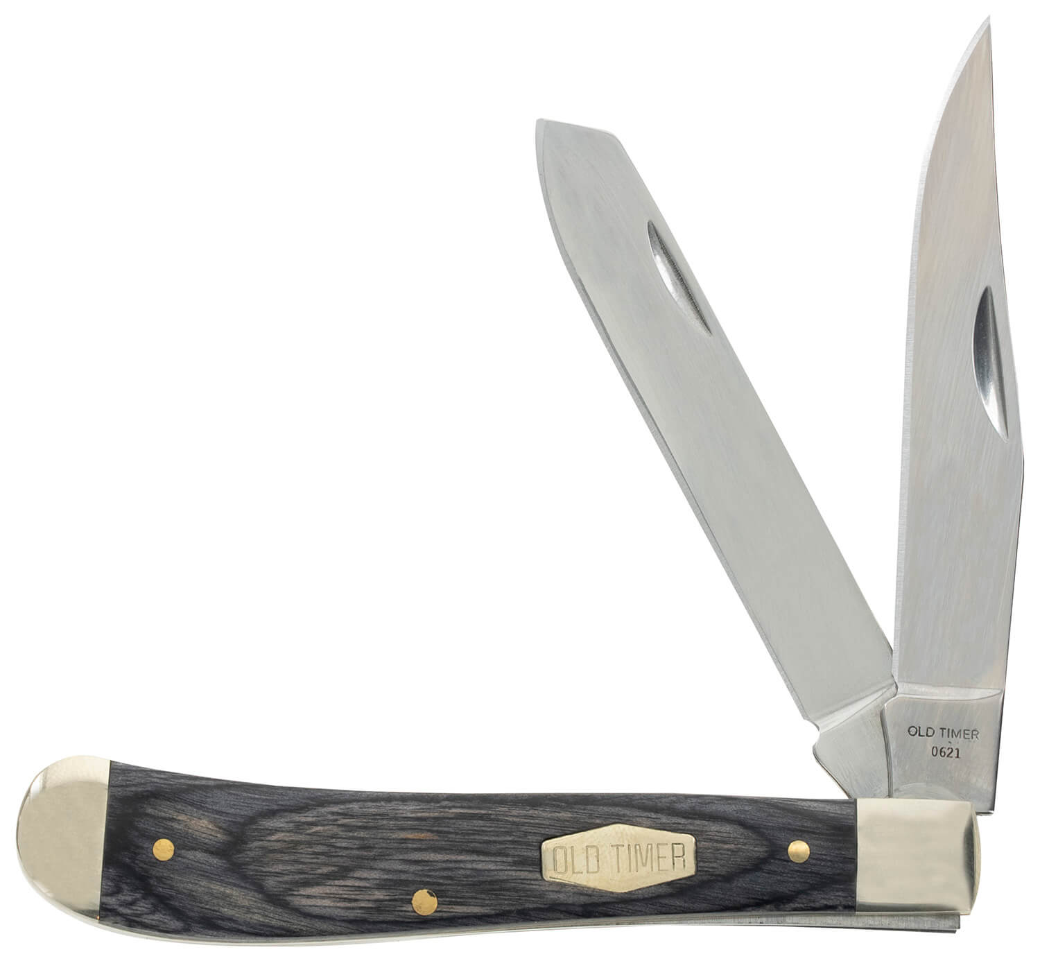 Old Timer 1135990 Heritage Series Trapper 940T 3" Folding Clip Point/Spey Plain D2 Steel Blade 3.70" Gray Wood Laminate Handle - Image 2